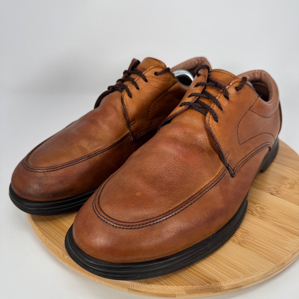 Allen Edmonds Passenger Tan Leather Moc Toe Derby Shoes Mens 12 D 3962 - Picture 3 of 11